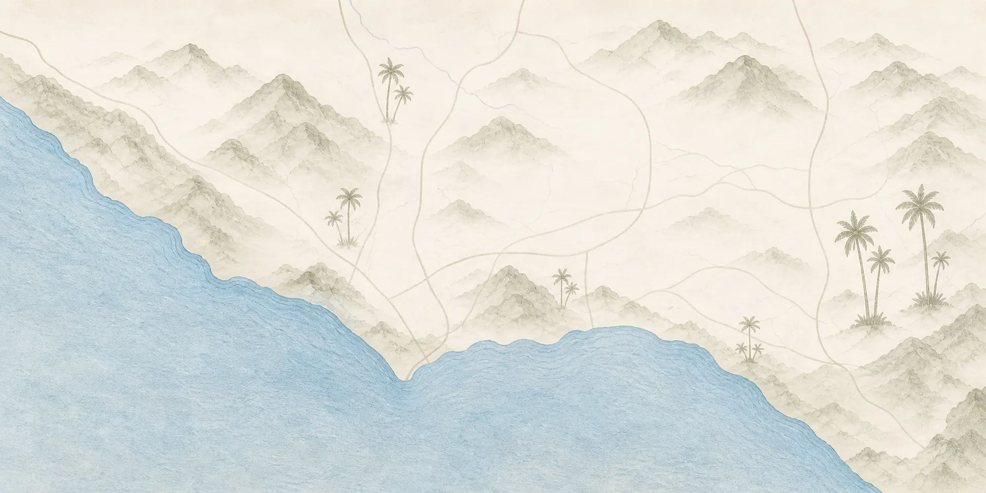 Illustrated map of west Los Angeles from Malibu to Pasadena